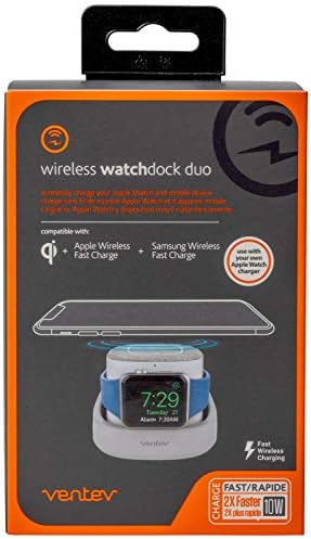 Ventev Wireless Charger Duo Duo | מטען מהיר של Qi 10W | עובד עם אפל, סמסונג עם יכולת אלחוטית